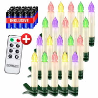 Świece na choinkę CANDLE, 20 sztuk, 10,5cm, wielokolorowa  