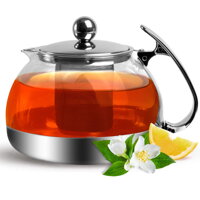 Czajnik z sitkiem TEA 1,2L, przezroczysta, srebrna