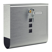 Skrzynka pocztowa z tubą na gazety POST, 30,5x10x33,5cm, srebrna