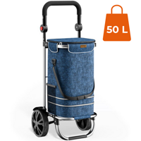 Torba na zakupy na kółkach EASY, 50l, niebieska