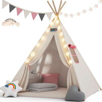 Namiot tipi JULIA, 160x120x120cm, beżowo/różowa