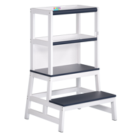 Wieża edukacyjna PLAY z drewna sosnowego, 93x56x49, biała/antracyt  