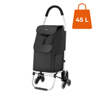 Torba na zakupy Shopper na kółkach do schodów 45L, 101x45x39, kolor czarny