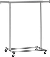 Stojak na ubrania INEZ na kółkach, maks. 90 kg, 83,5x45x160cm, srebrna  