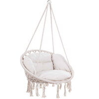 Wiszące krzesło BOHO z poduszkami, Ø61cm, beżowa  