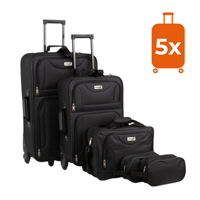 Zestaw walizek TRAVEL, 5-częściowy, czarna  