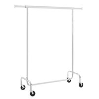 Wieszak na ubrania IRENE na kółkach, max. 130 kg, 150x45x160 cm, srebrny
