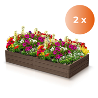 Podwyższona grządka WOODY, 2 szt.,149x75,6x25cm, brązowa  