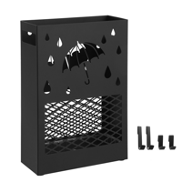 Metalowy stojak na parasole RAIN, 28x12x41cm, czarny