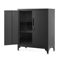 Wielofunkcyjna metalowa szafka RAVEN, 40x80x90 cm, czarna