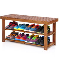 Ławka do przedpokoju z miejscem na buty NINA, 90x32x46cm, naturalny brąz