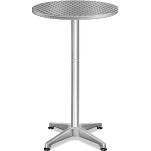 Regulowany aluminiowy stół barowy NERO Ø60 cm, srebrny