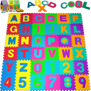 Piankowa mata dla dzieci PUZZLE, 86 części, wielokolorowa