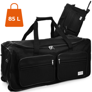 Walizka podróżna na kółkach ROLL 85l, czarna
