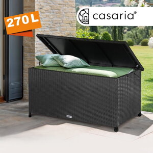 Polirattanowy pojemnik na schowek RICCO, 122x56x61cm, czarna