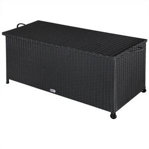Polirattanowy pojemnik na schowek RICCO, 122x56x61cm, czarna