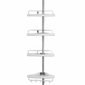 Teleskopowy regał do prysznica DELMO, 92-306cm, biała