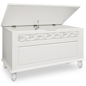 Skrzynia drewniana JERSEY, 80x40x48cm, biała