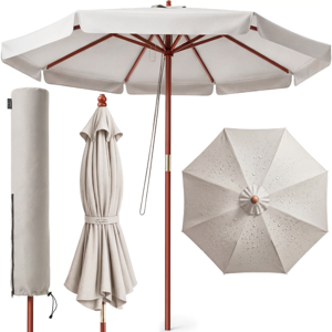 Parasol MALAGA, Ø330cm, beżowy