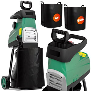 Rozdrabniacz do gałęzi DIOX+2x worek 60l, 3100W czarny/zielony