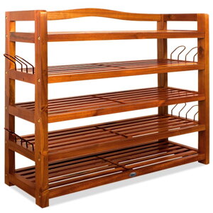 Regał na buty RUSTIC, 5 półek, 85x26x82cm, naturalna brązowa  