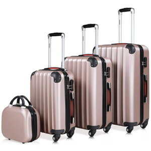 Zestaw walizek Baseline twardy, ABS, różowy 12l, 34l, 59l, 89l