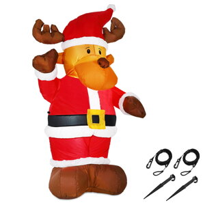 Nadmuchiwany renifer z oświetleniem, 135cm, czerwona