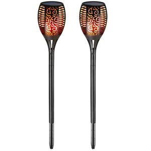 Solarna lampa ogrodowa FIORE, 2 sztuki, 9,5x76,5cm, czarna  
