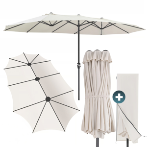 Podwójny parasol MIAMI, 460 × 270 cm, beżowy