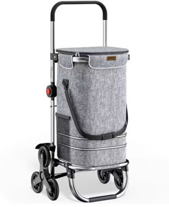 Torba na zakupy na kółkach do schodów COMFORT, 50l, szara