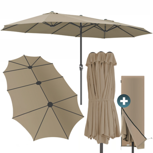 Podwójny parasol MIAMI, 460x270 cm, szarobrązowy (taupe)