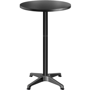 Regulowany aluminiowy stół barowy NERO Ø60 cm, czarny