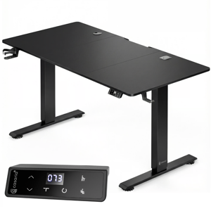 Regulowane biurko biurowe FLEXI, 160x75x72–117cm, czarne