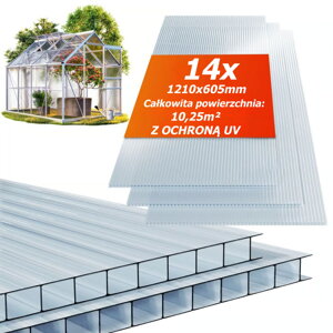 Poliwęglan komorowy MARK 4mm, 60,5x121x0,4cm, 14 szt., przezroczysta