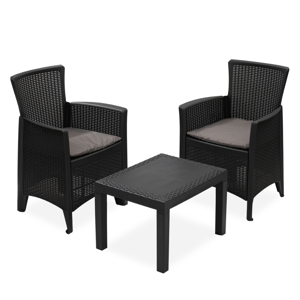 Zestaw ogrodowy FOREST, 3-częściowy, antracytowy