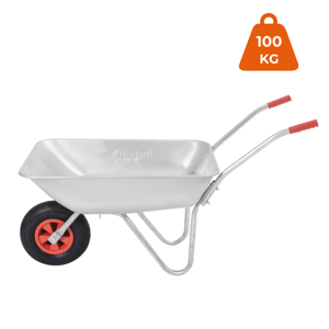 Ocynkowana taczka LARRY, max. pojemność 80l/100kg, srebrna/czarna