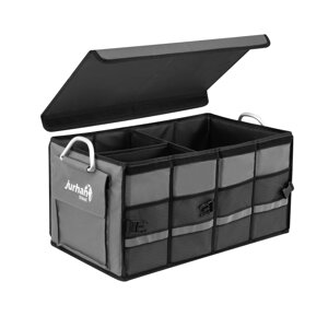 Organizer do bagażnika samochodowego LEO 63 L, szary, 60x35x30cm 