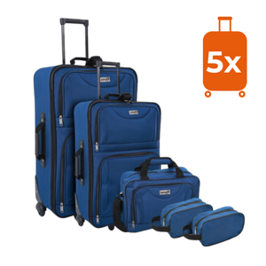 Zestaw walizek TRAVEL, 5-częściowy, północna niebieska  