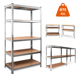 Regał o dużej nośności HEAVY, maks. 875kg, 90x40x180cm, srebrna  