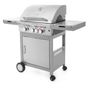 Grill gazowy CALIFORNIA BBQ, 4 palniki, z reduktorem, srebrny