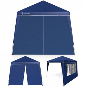 Pawilon CAPRI PLUS z 2 ścianami bocznymi, 3×3 m, niebieska