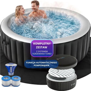 Nadmuchiwane jacuzzi OASIS dla 6 osób, okrągłe, czarne