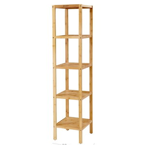 Regał bambusowy GREGOR, 5 półek, 33x33x146cm, brąz