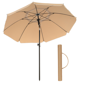 Parasol SOLARA, Ø160 cm, jasnobrązowy (taupe)