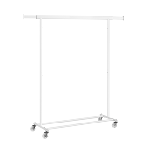 Stojak na ubrania INEZ na kółkach, maks. 90kg, 83,5x45x160cm, biały