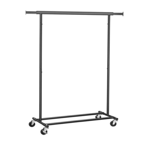 Stojak na ubrania INEZ na kółkach, maks. 90kg, 83,5x45x160cm, czarna  