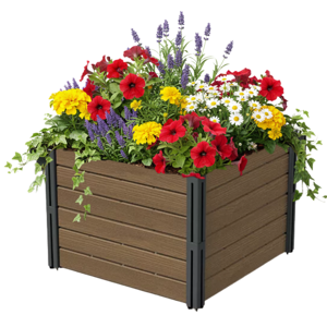 Podwyższona grządka BASE PLANT, 61x61x46cm, naturalny brązowy