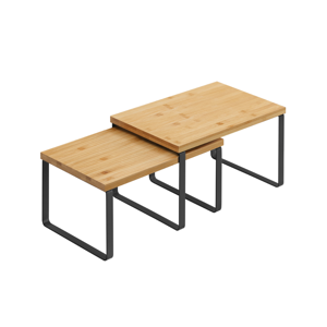 Zestaw bambusowych organizerów CEZAR, 2 szt., brązowa/czarna