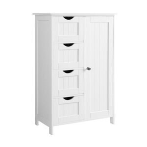 Szafka do łazienki z 4 szufladami i półką PAULA, 55x30x81cm, biała  