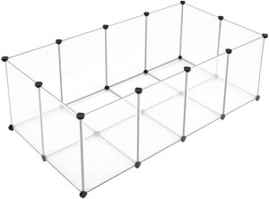 Ogrodzenie dla małych zwierząt z przezroczystego plastiku BEN, 143x71x47cm, przezroczysta
